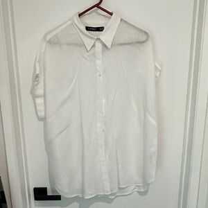 Ralph Lauren Women’s White Short Sleeve Button-Down Shirt